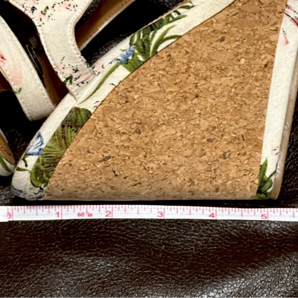 Tropical floral leaf platform wedge sandals - size 8 - Lust 4 Life botanical L4L - Picture 11 of 13